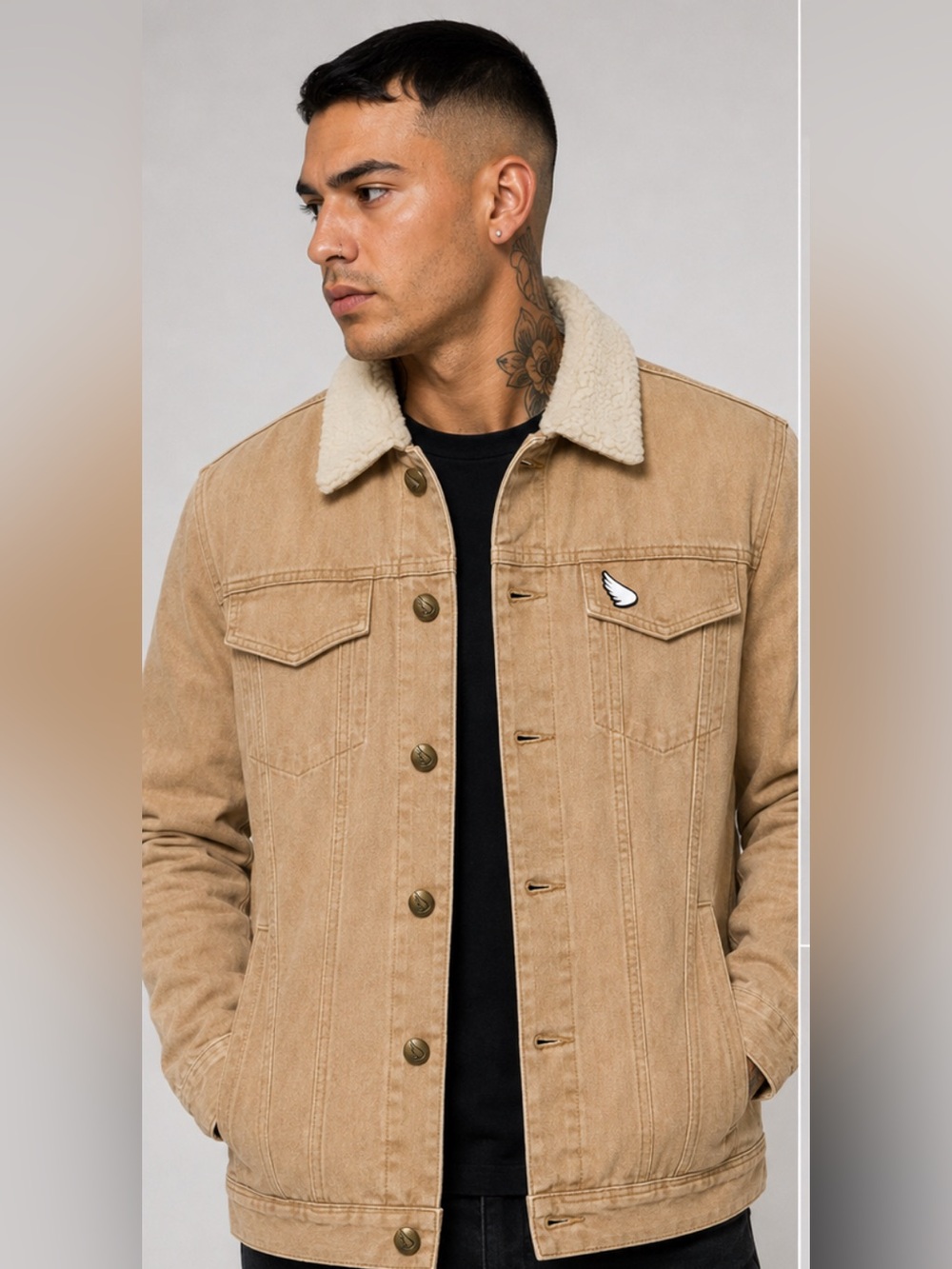 Saint Morta Camel Denim Trucker Jacket
